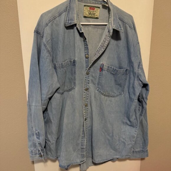 Levis‎ Denim Vintage Button Front Shirt Mens Jean Shirt Size Extra Large - Picture 1 of 7